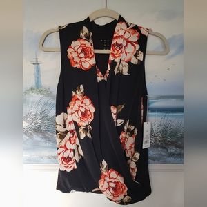 A New Day Floral Surplice sleeveless tank top XS